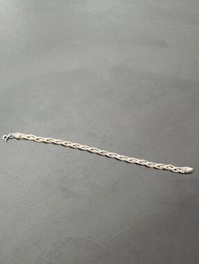 Vintage 90s Sterling Silver Braided Box Chain Bracelet